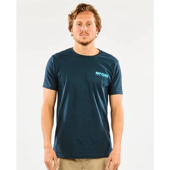 Rip Curl Men's Surf Revival Coastal Tee T-Shirt - Dark Navy - Picture 2 of 3